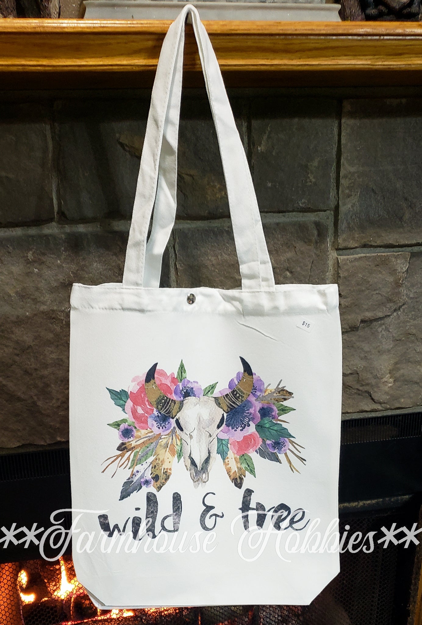 Wild & Free Canvas Tote Home Decor/Accessories Farmhouse Hobbies