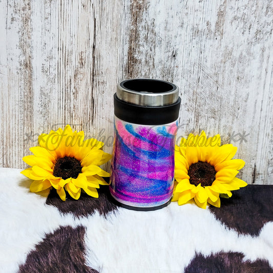 12 oz Can Chiller Glitter Swirl RTS Drinkware Farmhouse Hobbies