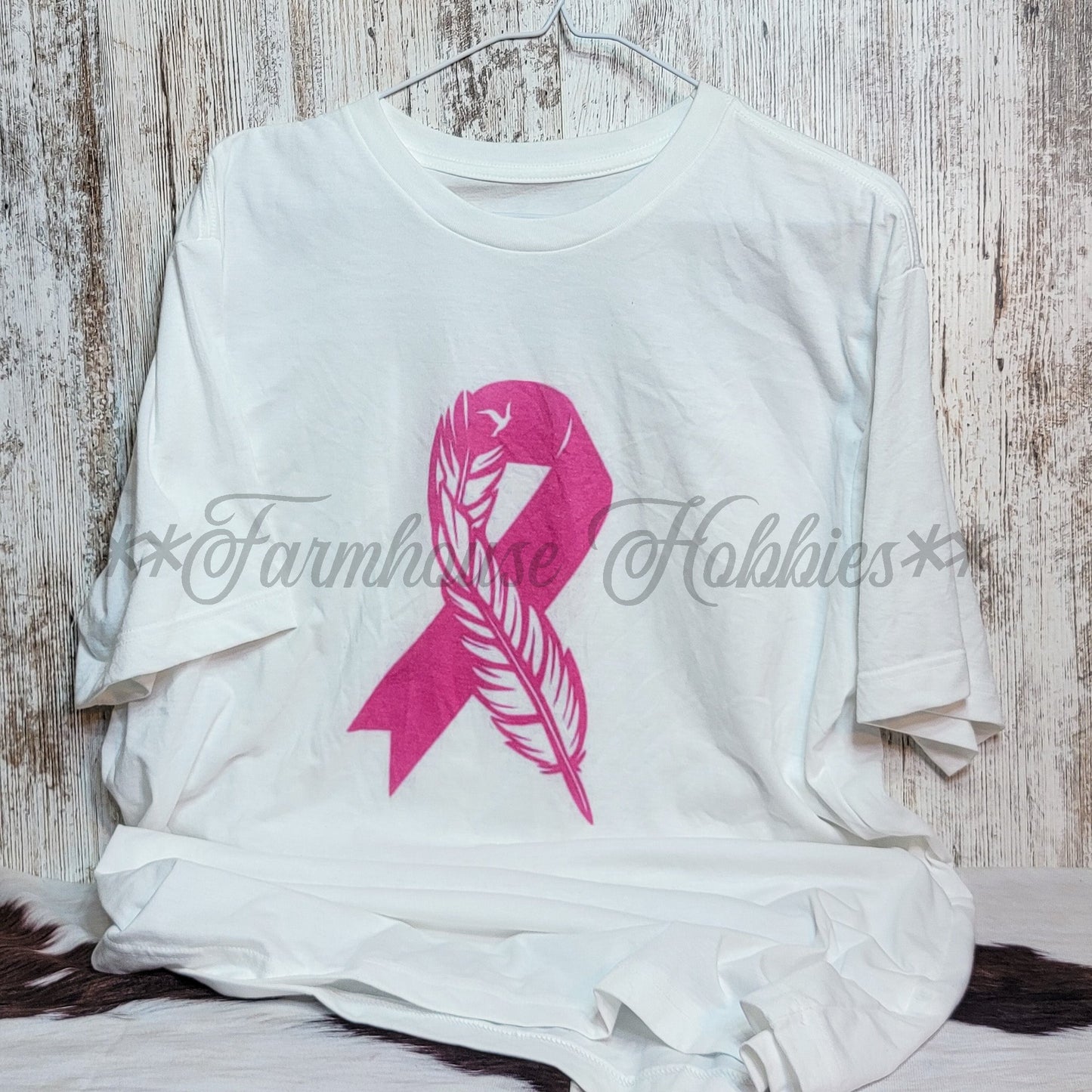 Breast Cancer Awareness Tshirt LS T-shirt Farmhouse Hobbies