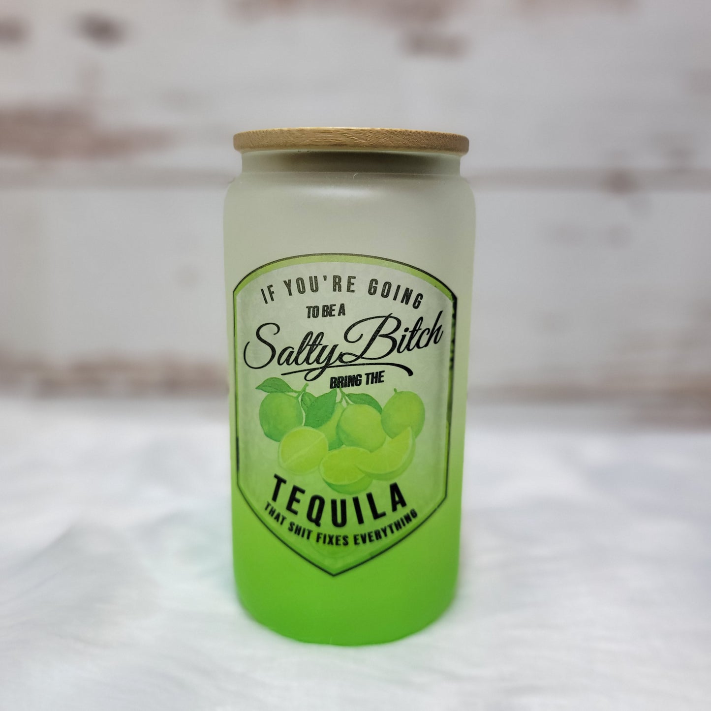 Salty Bitch Glass Can Tumbler