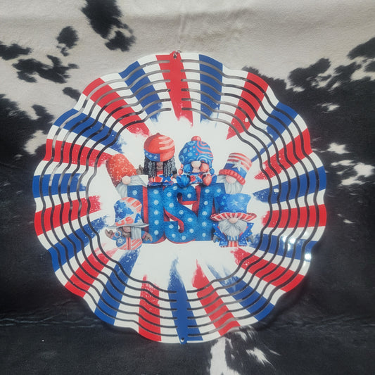 USA Gnomes Wind Spinner Farmhouse Hobbies