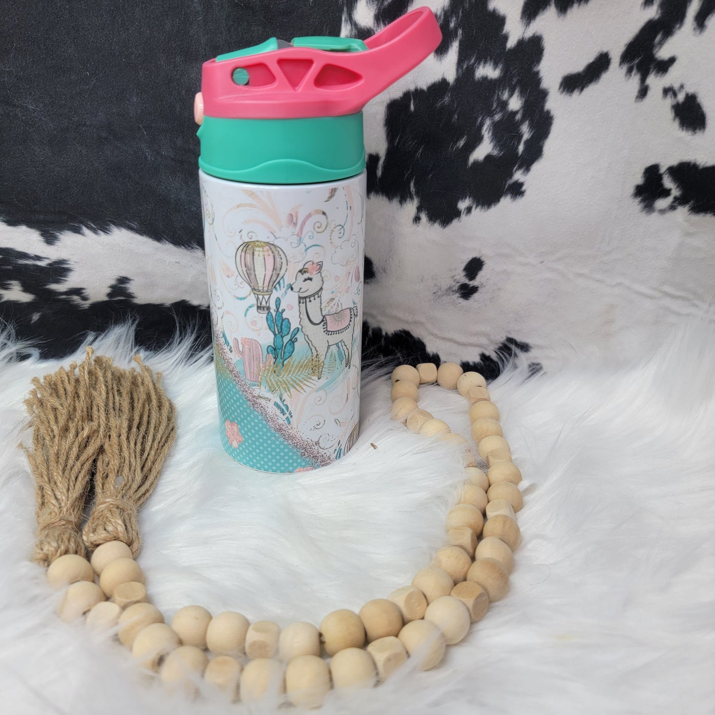 12 oz Kids Water Bottle - Llama Stainless Steel Sublimation Farmhouse Hobbies