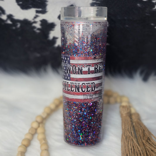 Clear Acrylic Patriotic Snow Globe - Won't Be Silenced with custom gift design