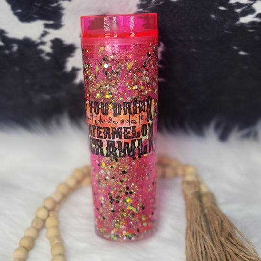 Pink Acrylic Snow Globe - Watermelon Crawl with custom gift design