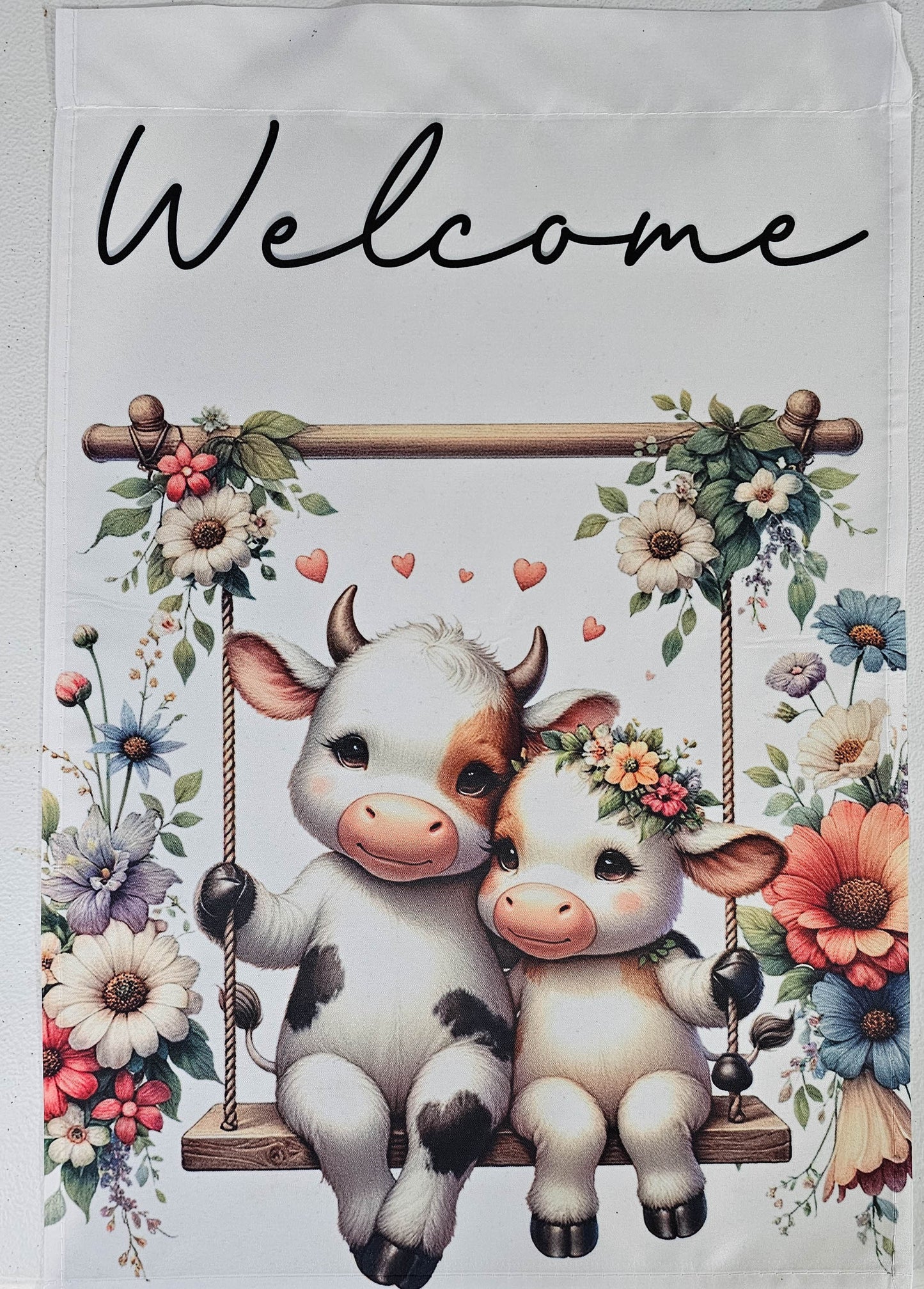 Garden Flag - Swinging Cows with custom garden flag design