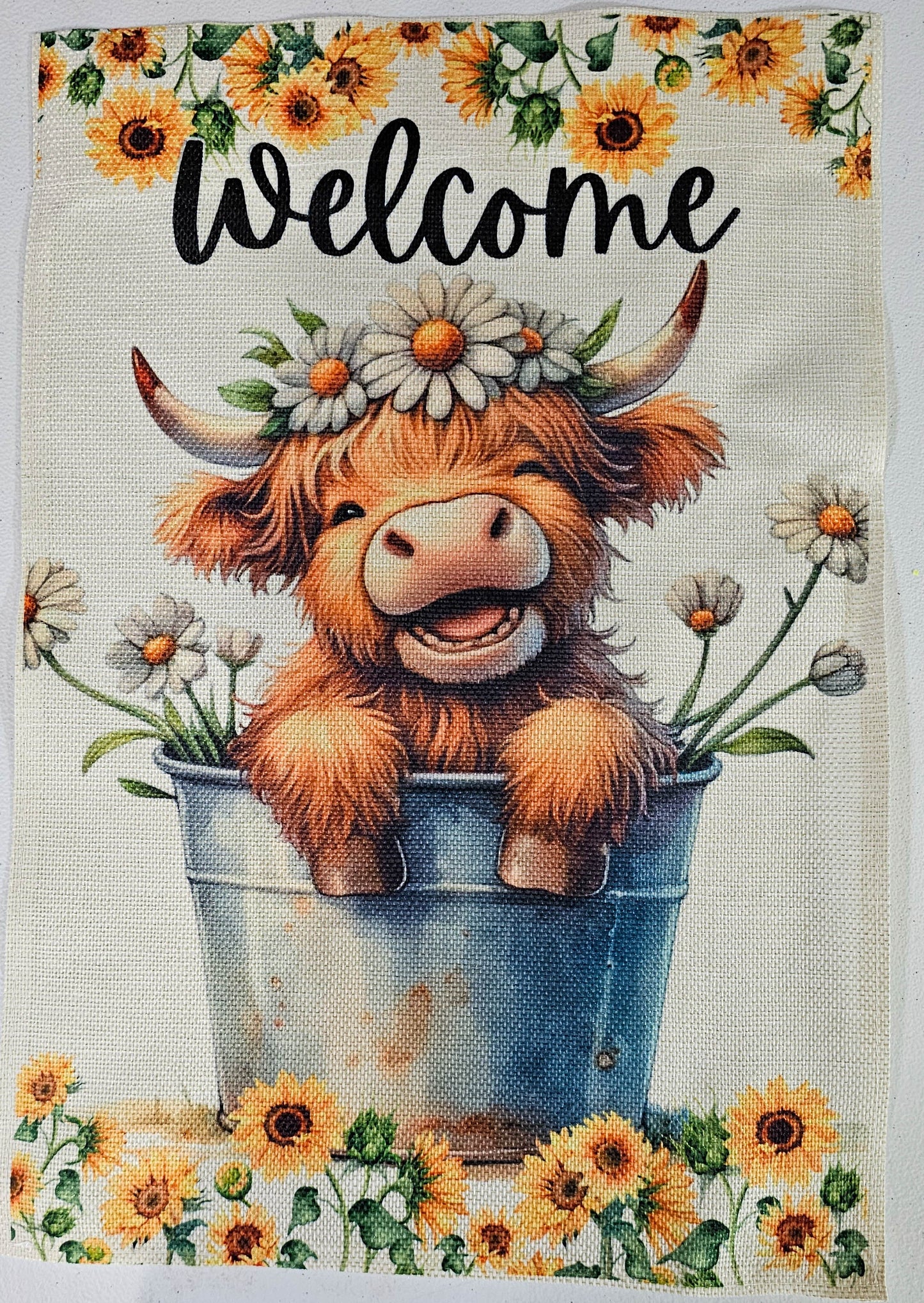 Garden Flag - Highlander in Pail with custom garden flag design