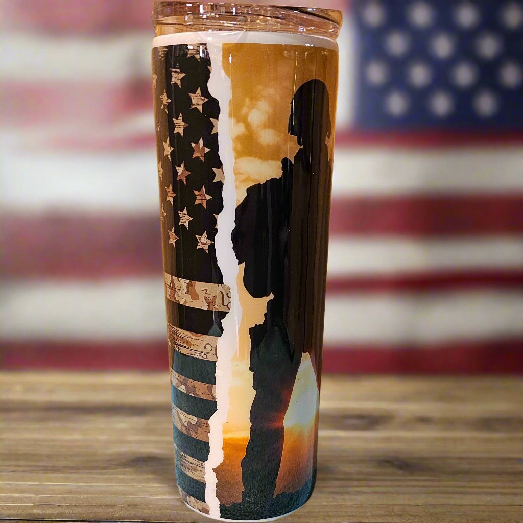 30 oz - Sunset Military with custom gift design