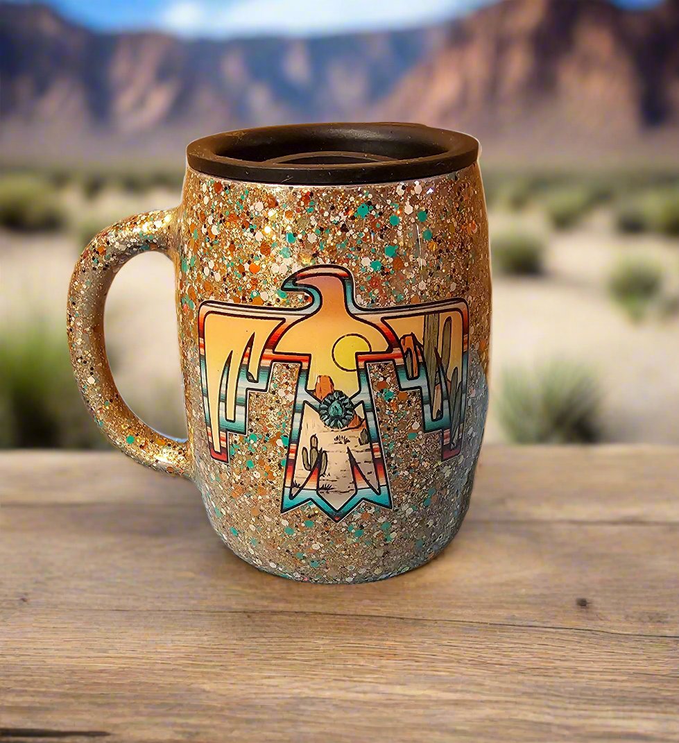14 oz Mug - Aztec Thunderbird with custom gift design