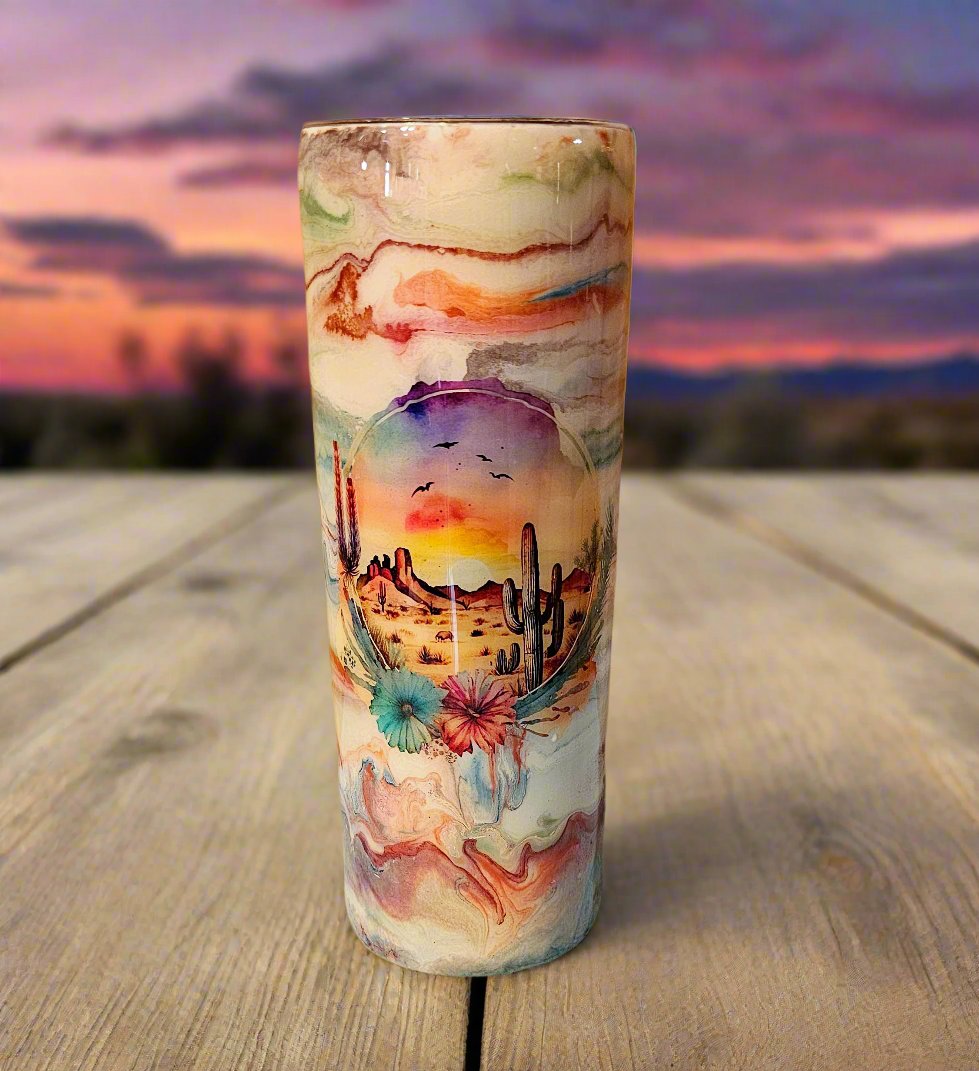 20 oz - Desert Sunset with custom gift design
