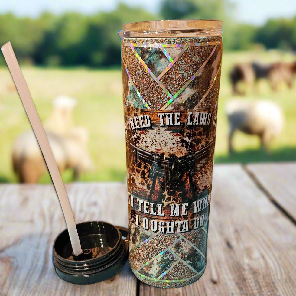 20 oz Duo - Laws of Man with custom gift design