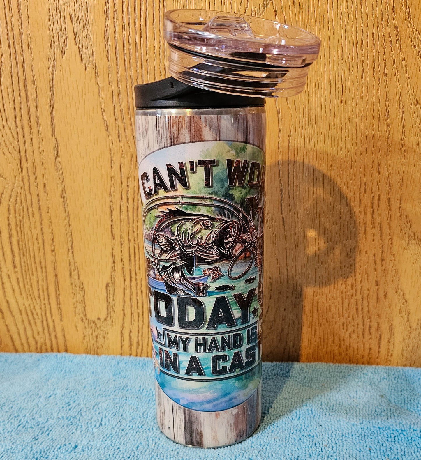 20 oz Duo - Can't Work - Fishing with custom gift design