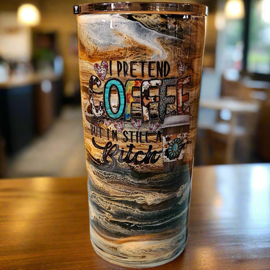 20 oz reg - Pretend Coffee with custom gift design