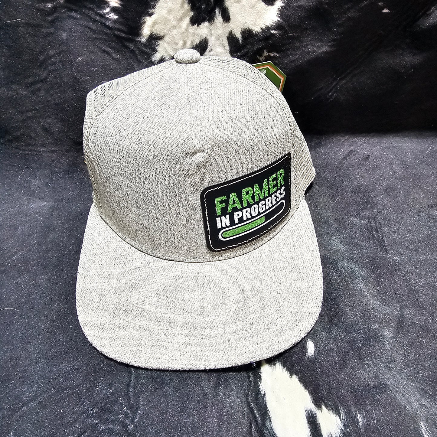 Youth Leather Patch Hat - Farmer with custom hat design