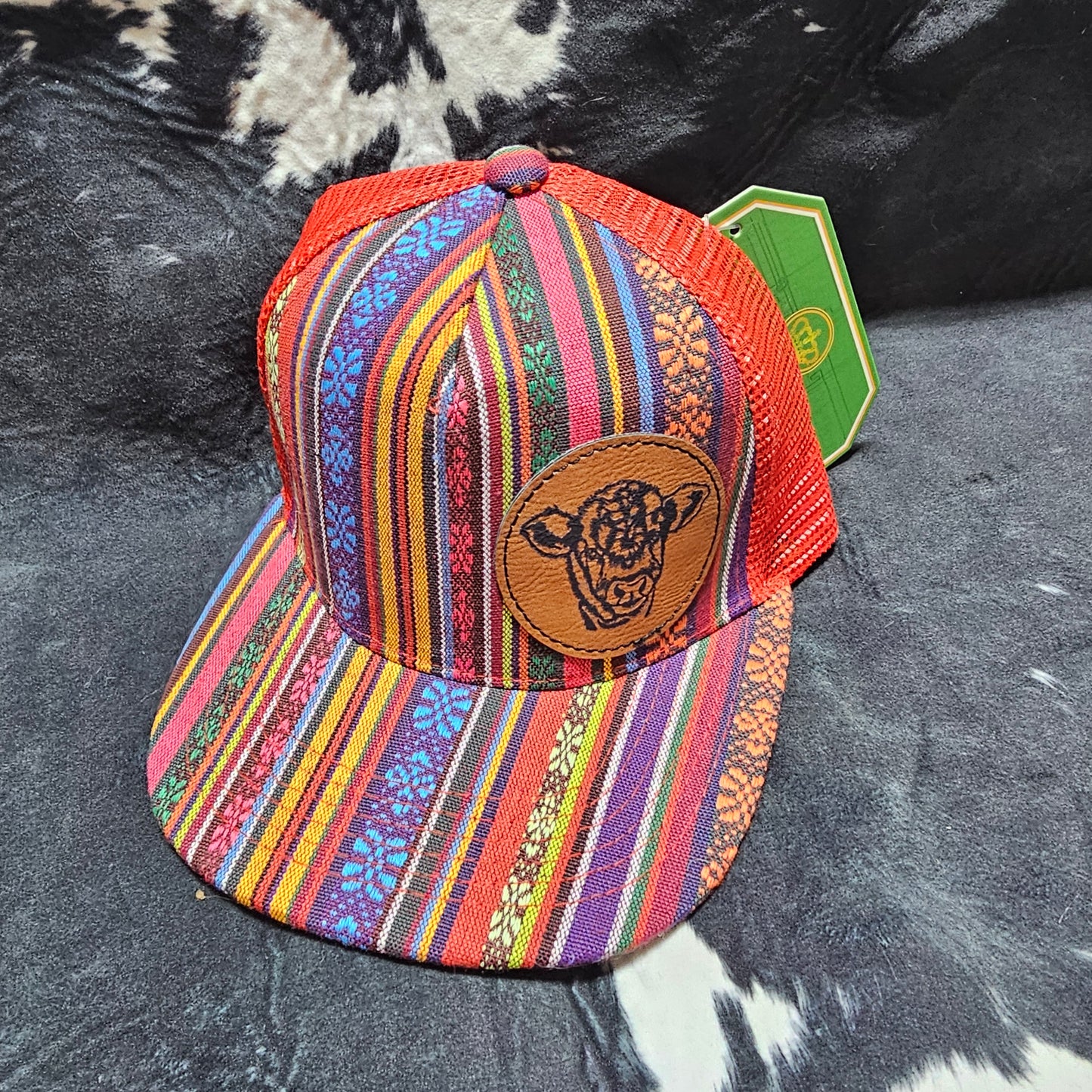 Youth Leather Patch Hat - Calf with custom hat design