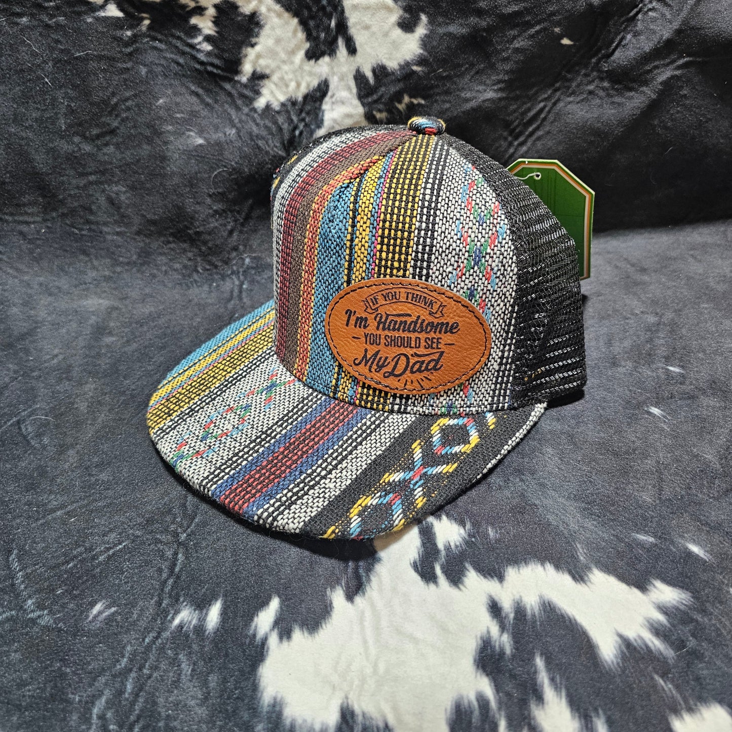 Youth Leather Patch Hat - Handsome with custom hat design