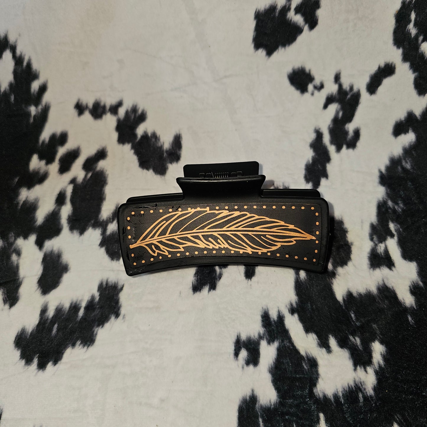 Leather Engraved Claw Clips