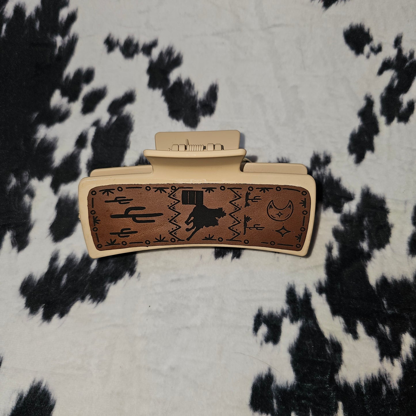 Leather Engraved Claw Clips