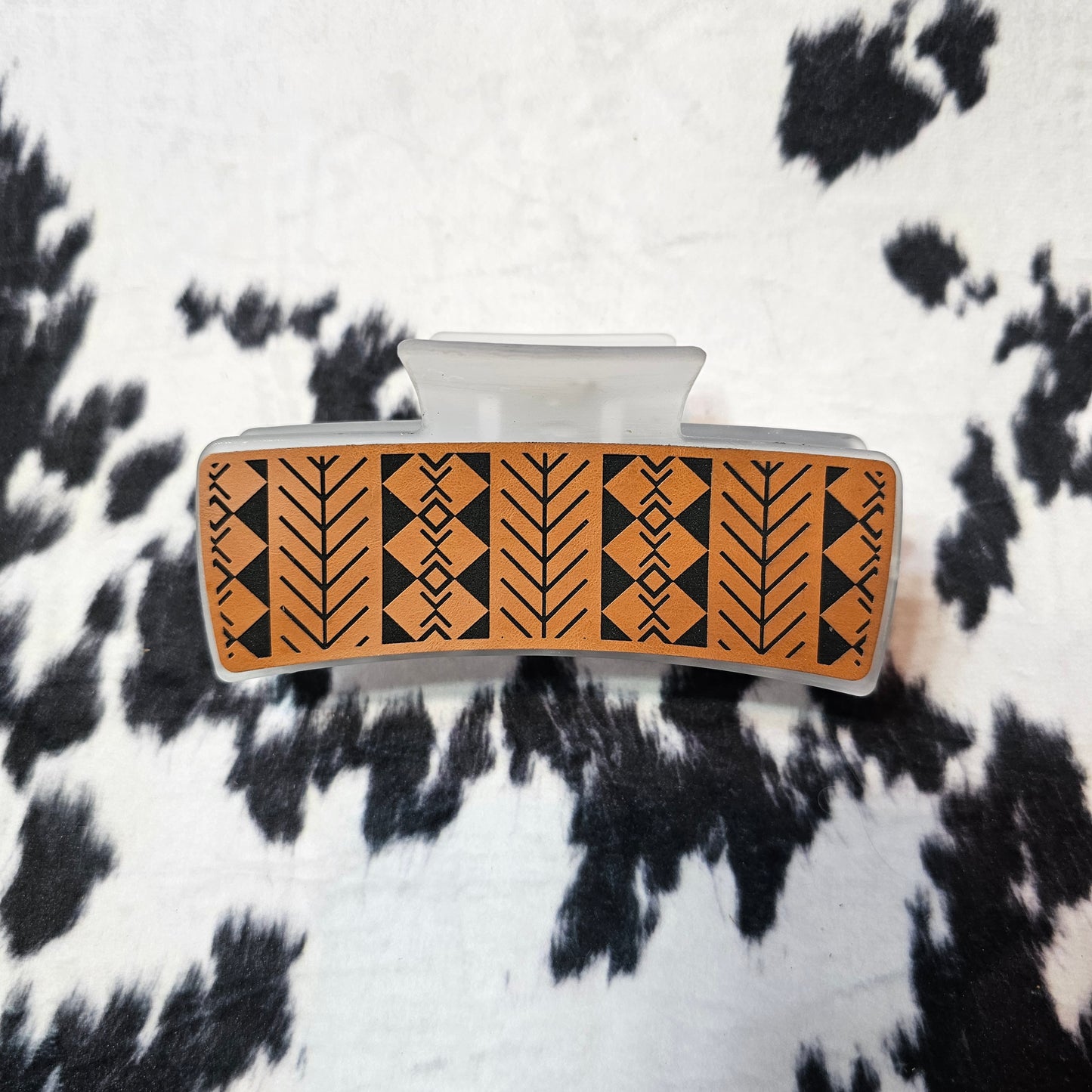 Leather Engraved Claw Clips