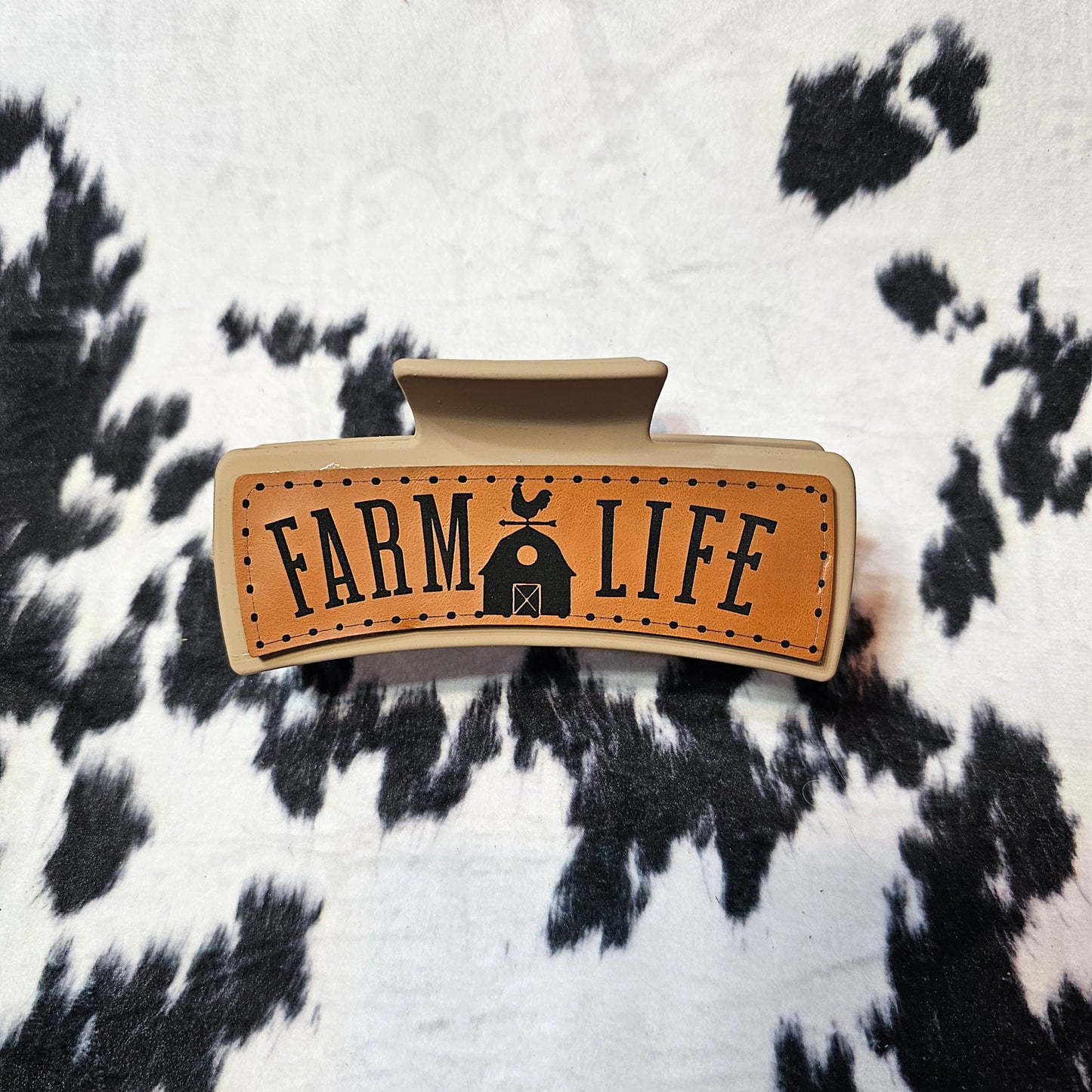 Leather Engraved Claw Clips