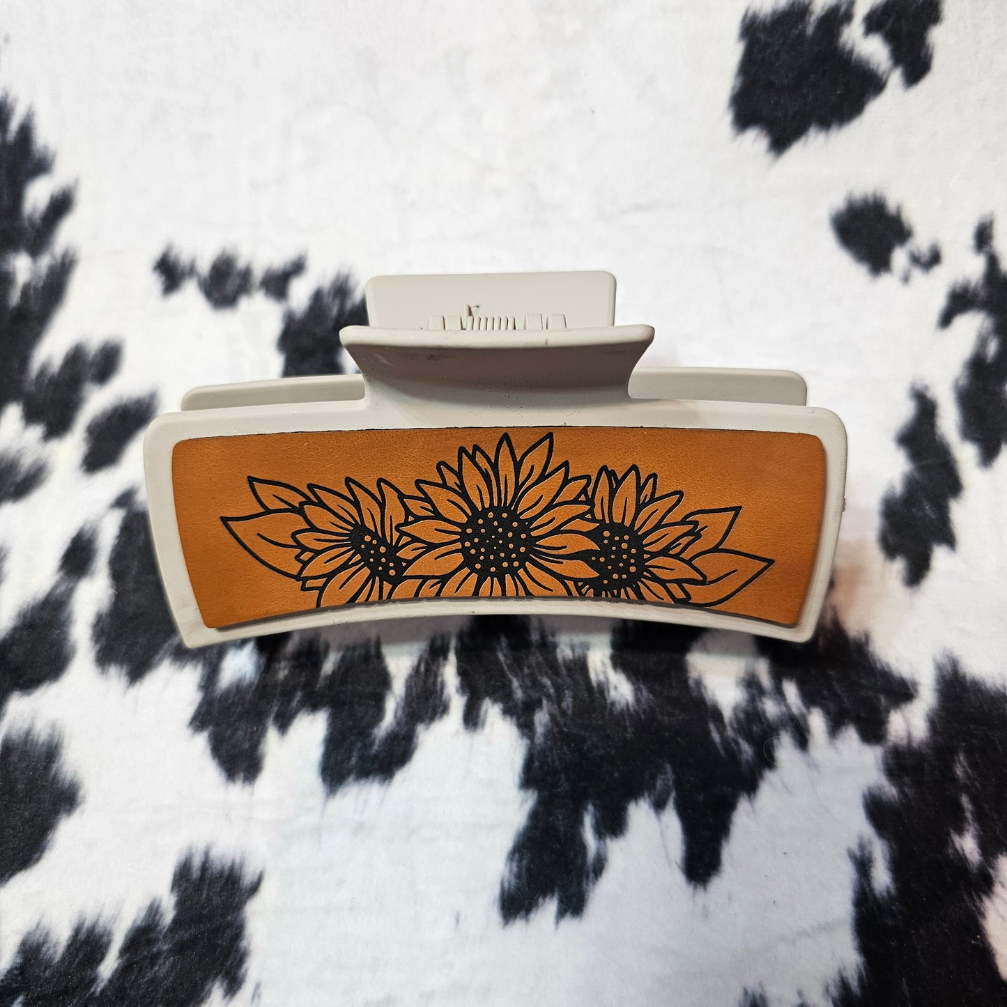 Leather Engraved Claw Clips
