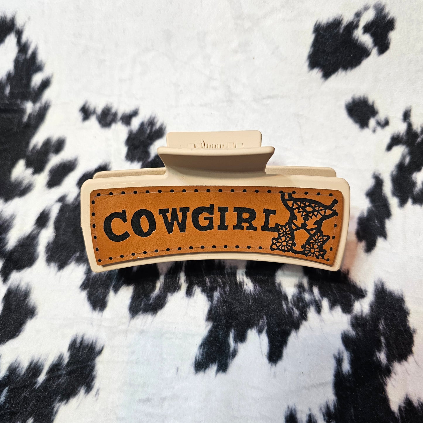 Leather Engraved Claw Clips