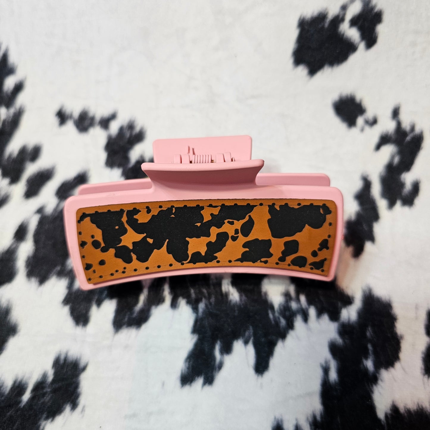 Leather Engraved Claw Clips