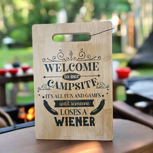Camping Lose A Weiner - Med Cutting Board