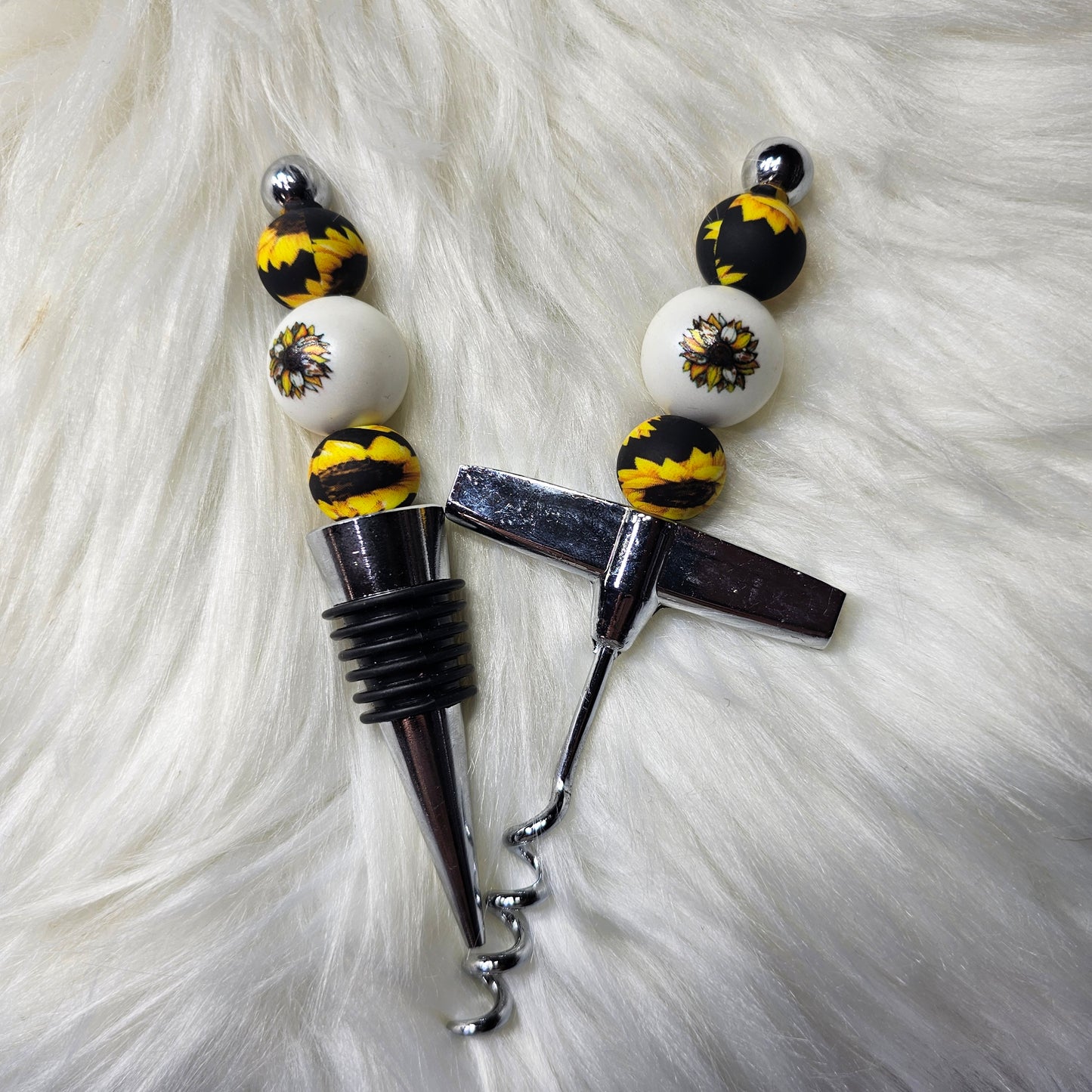 Beaded Wine Topper Set