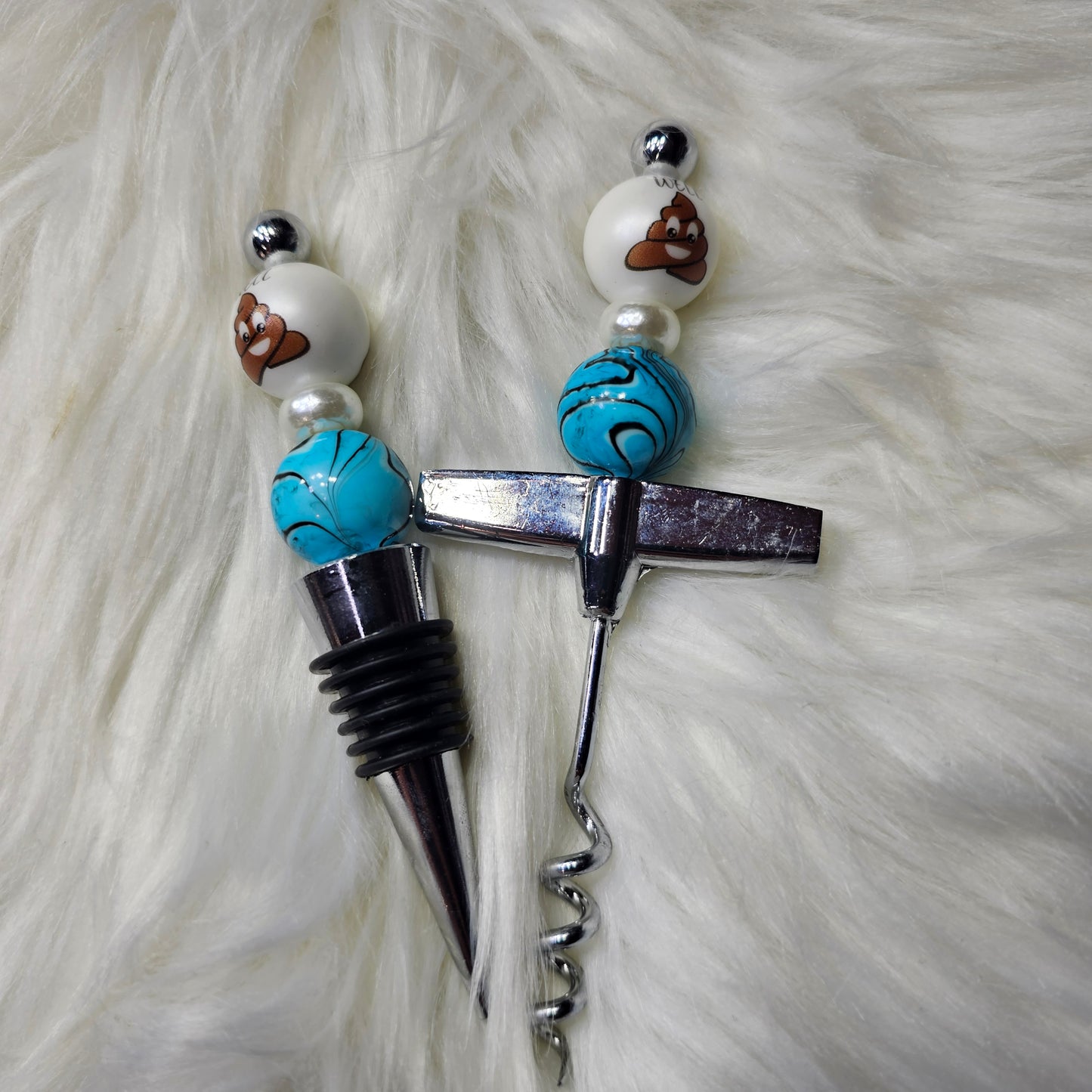 Beaded Wine Topper Set