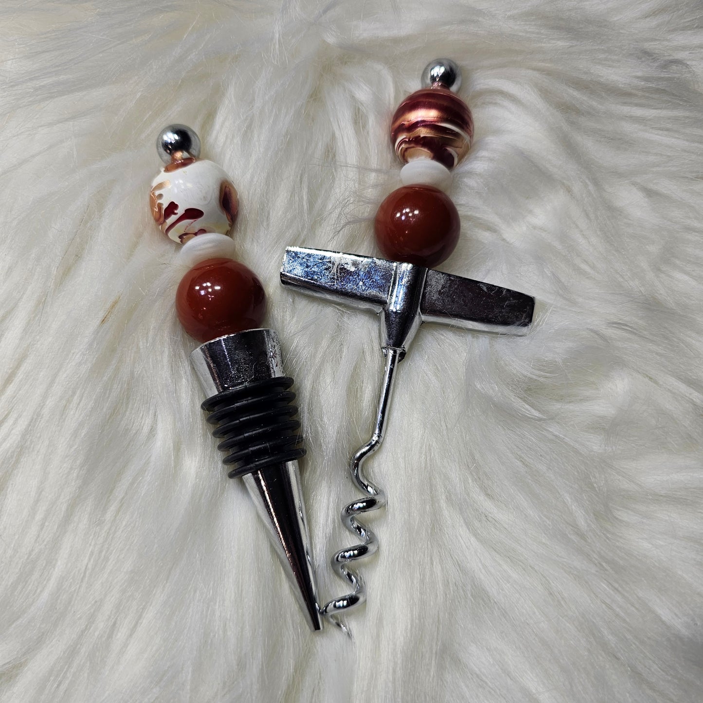 Beaded Wine Topper Set
