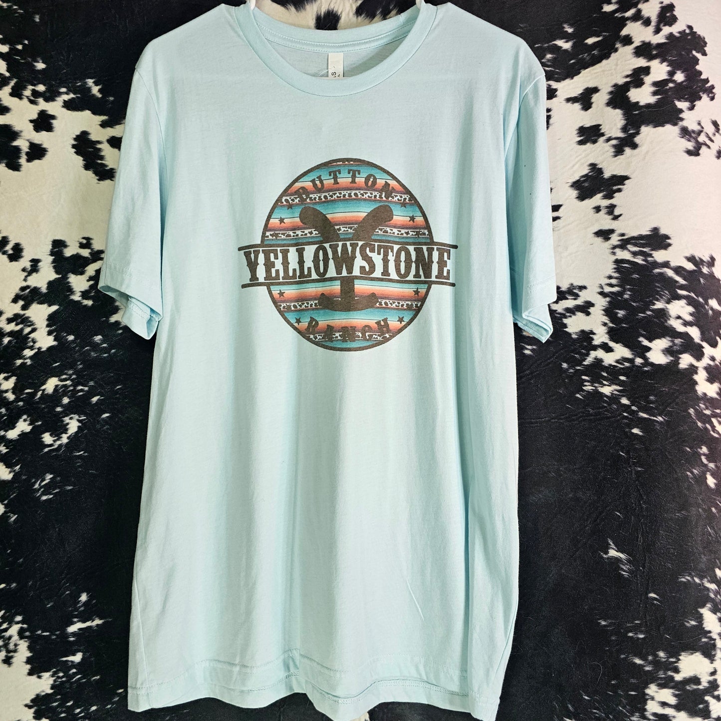 YS Serape Lt. Blue – Go-To – Graphic Tee – barely-adulting tee daily driver for messy buns and big feelings