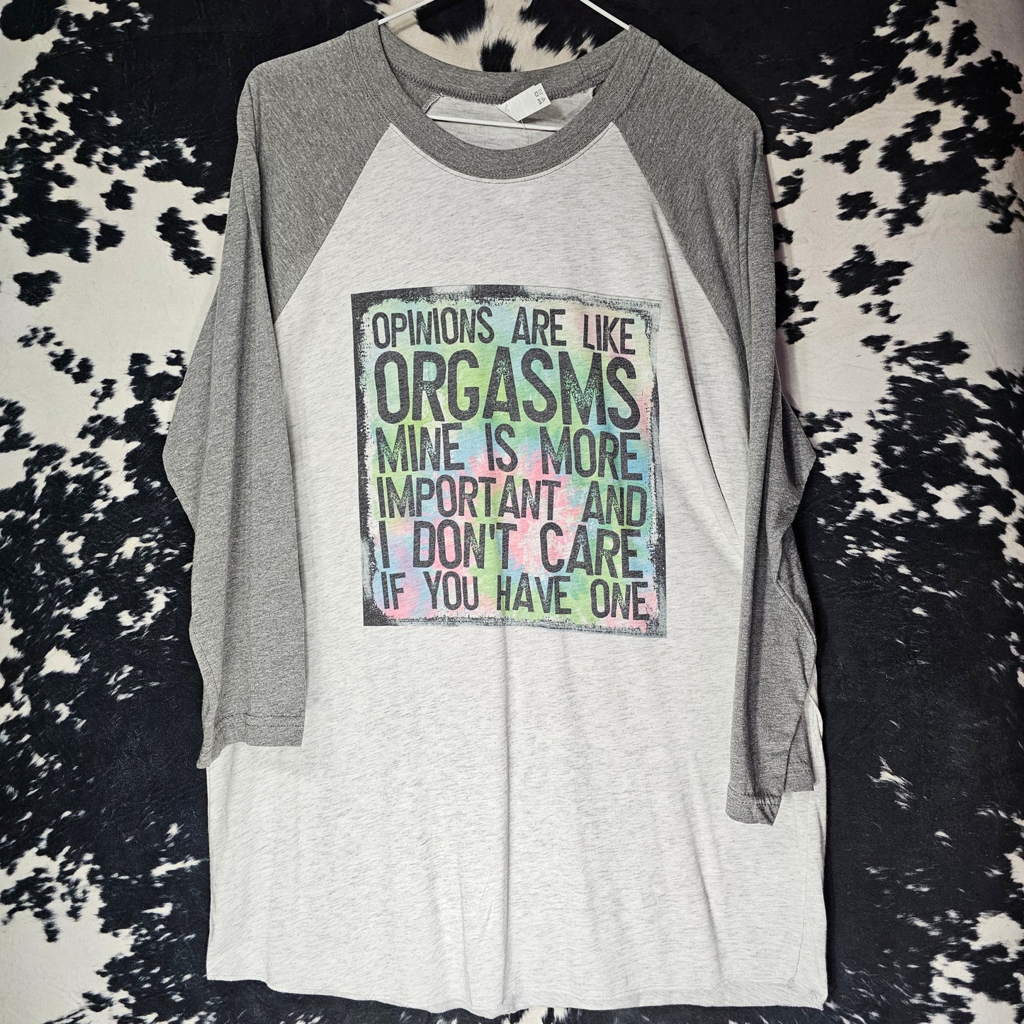 Opinions Are Like Orgasms Gray Raglan With Boundaries