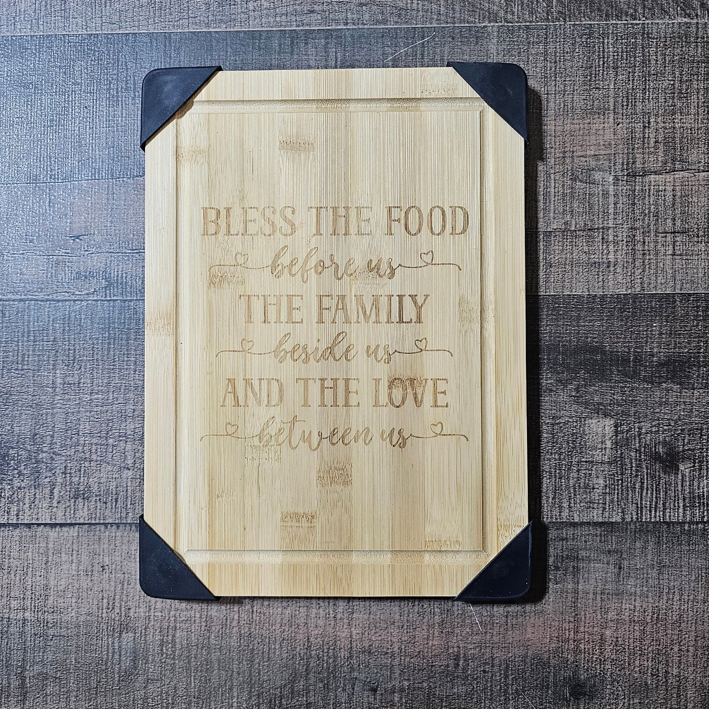 Bless the Food – Engraved – Kitchen Staple – Wood Cutting Board