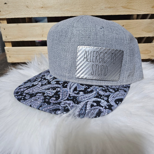 Allergic to Stupid - Leather Patch Hat