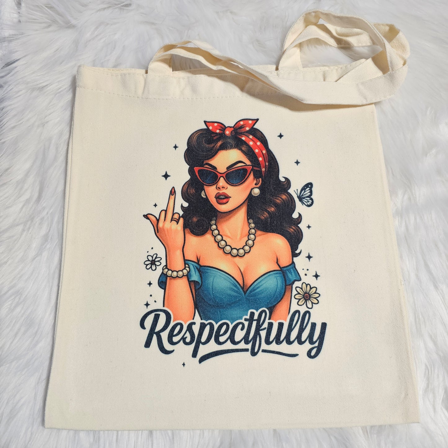 “F-Off, Respectfully” Vintage Lady (Canvas Tote)