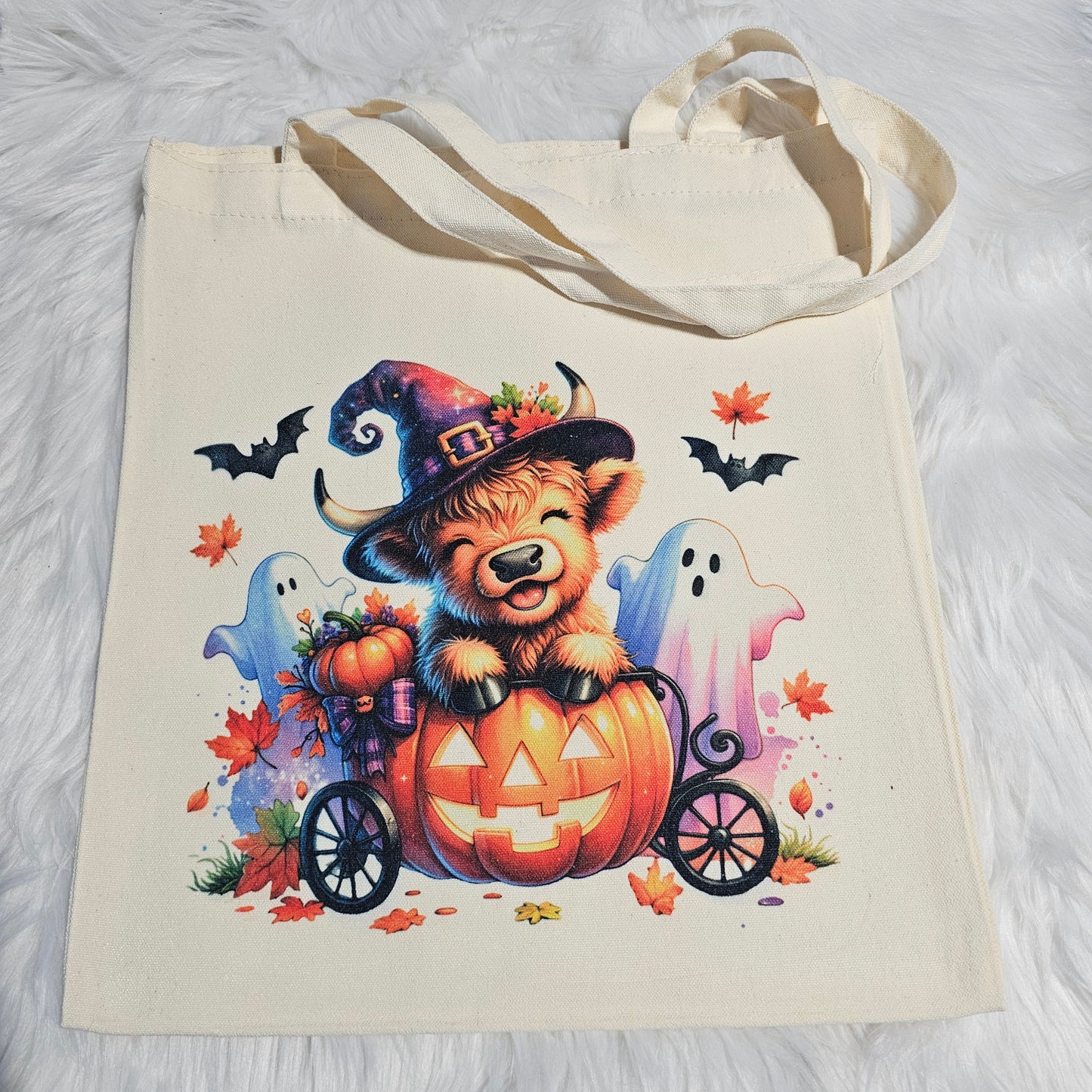 Witchy Highland Halloween Tote (Canvas Tote)