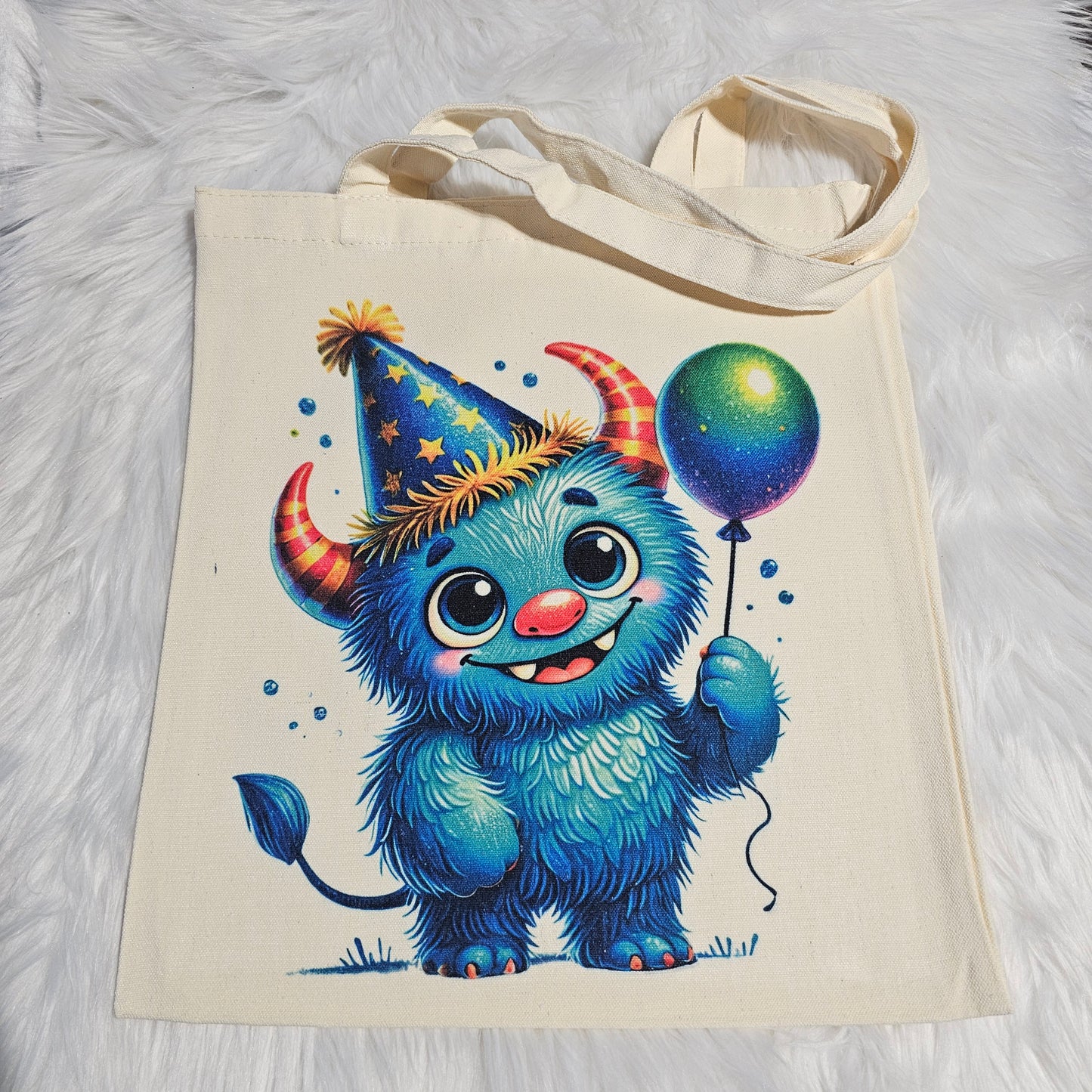 “Blue Monster” Halloween Tote (Canvas Tote)