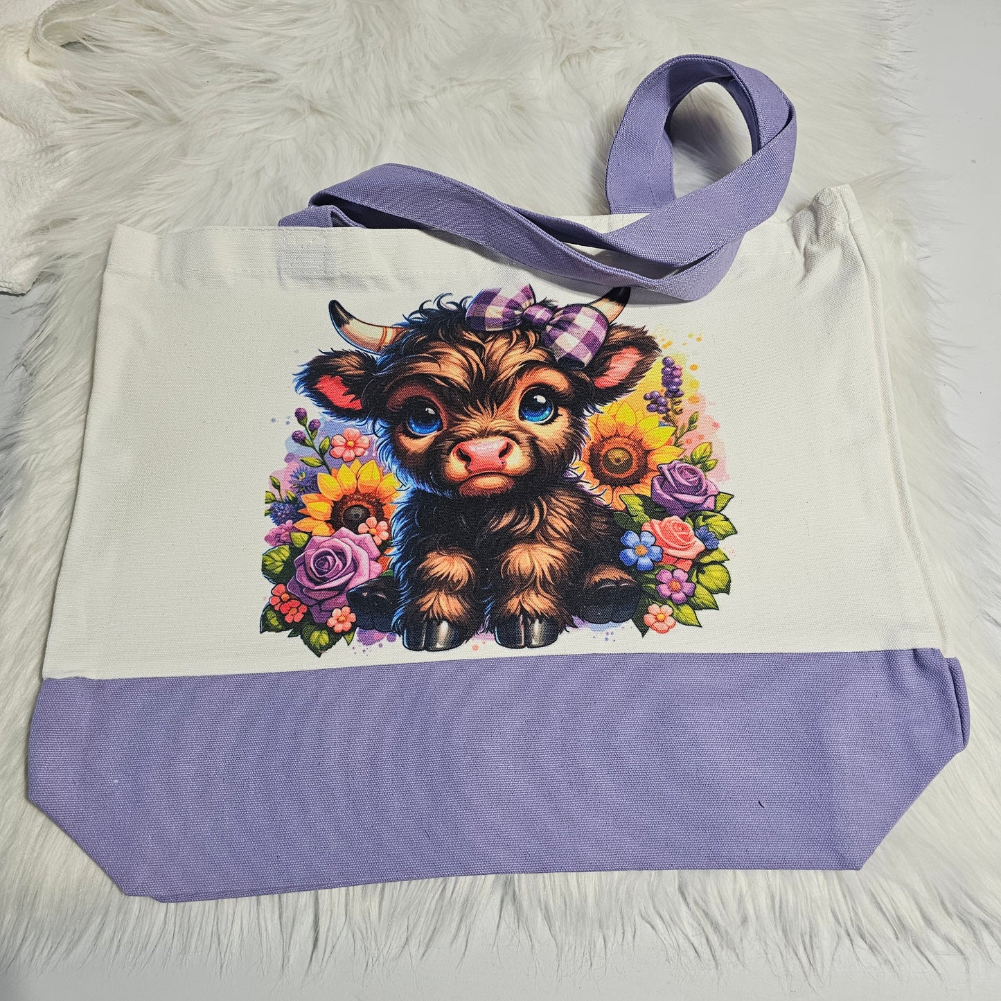 “Highland Flowers” Large Tote (Canvas Tote)