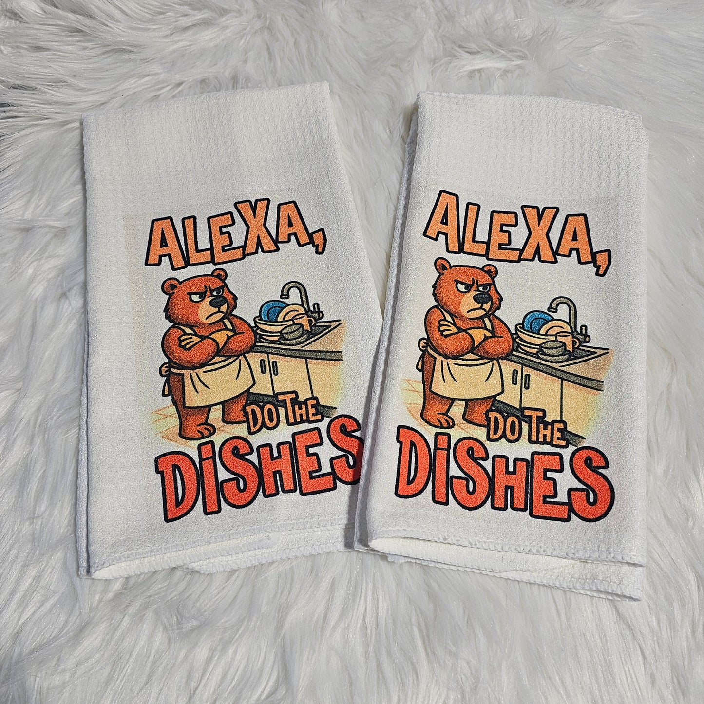 “Alexa, Do the Dishes” Towel Set