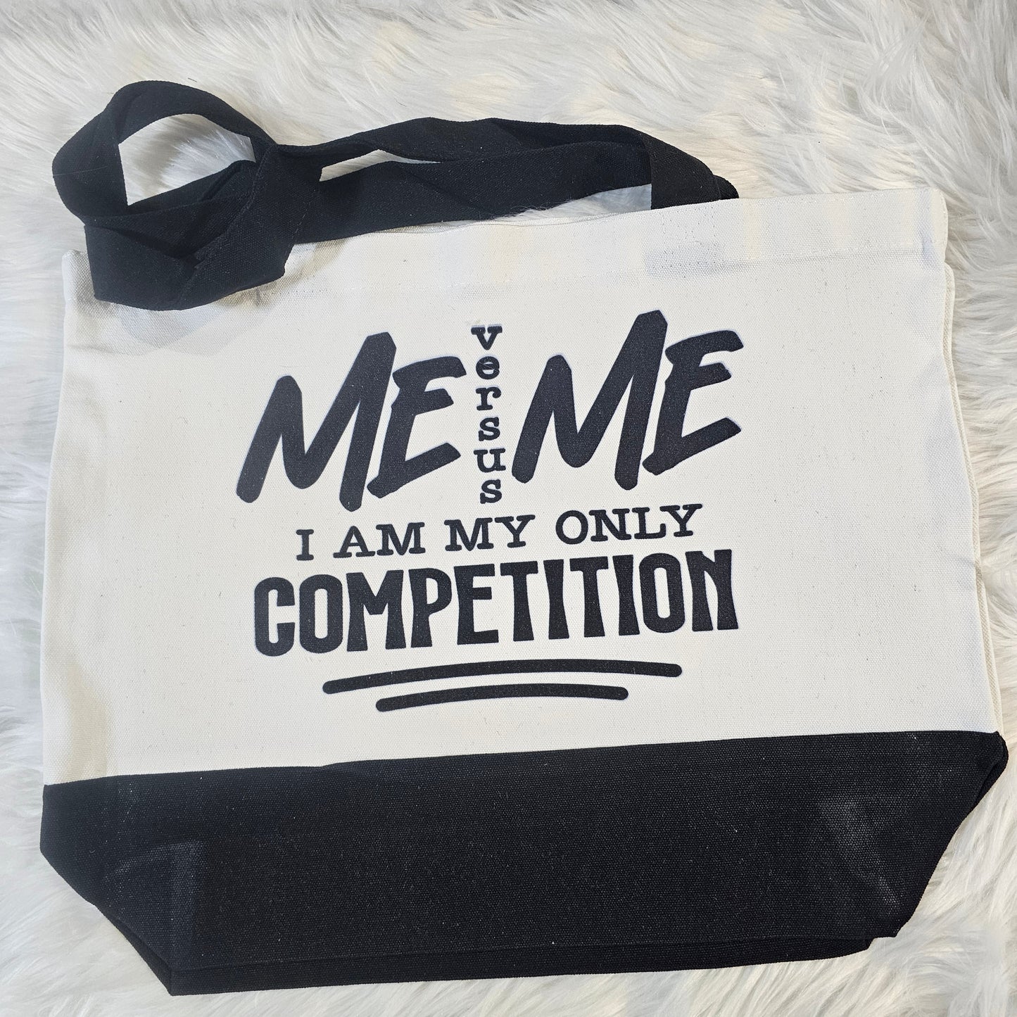 “Me vs. Me” Large – XL – Go-To – Canvas Tote Bag