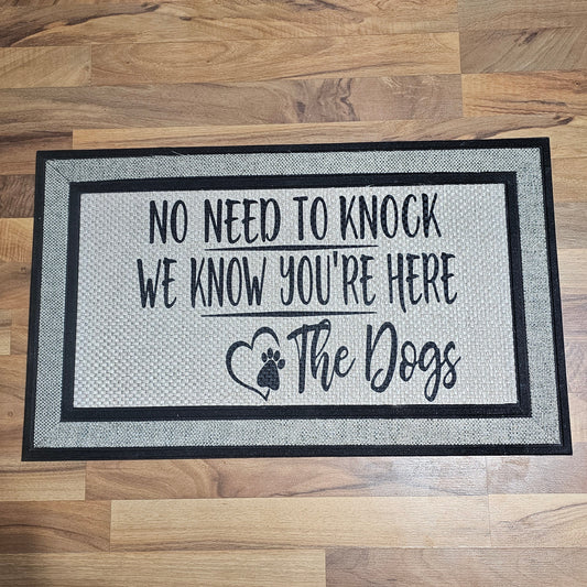 “We Know You’re Here” – Kid-Proof – Indoor/Outdoor Welcome Mat