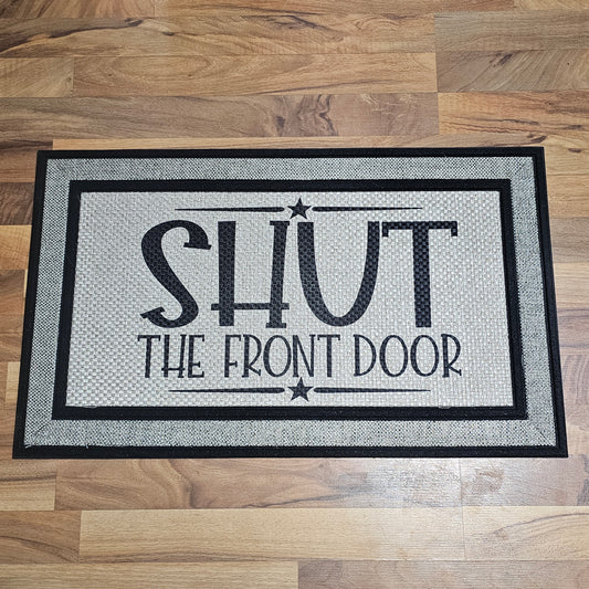 “Shut the Front Door” Welcome Mat