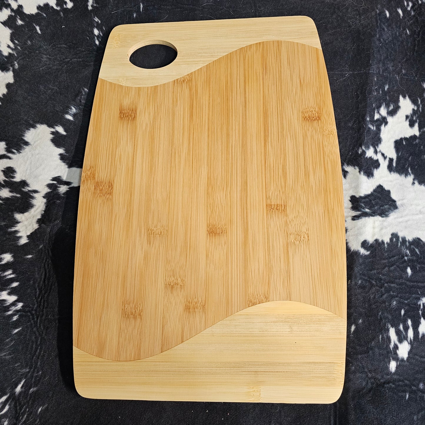 Bamboo Two-Tone Cutting Board with Handle