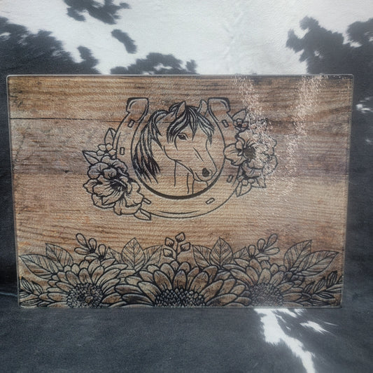 Sm. Rectangle - Wood Horse Home Decor/Accessories Farmhouse Hobbies