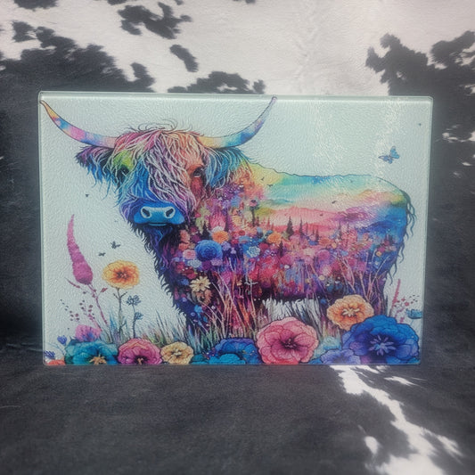 Sm. Rectangle - Watercolor Highlander Home Decor/Accessories Farmhouse Hobbies