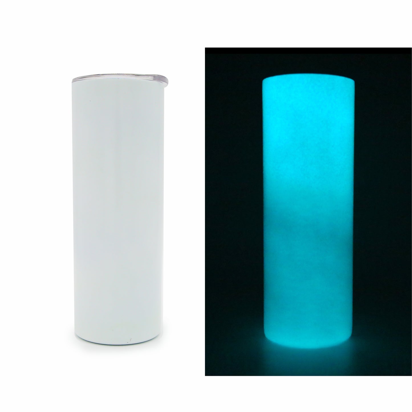 20 oz Sublimation White to Blue Glow – Glow Up Your Cup