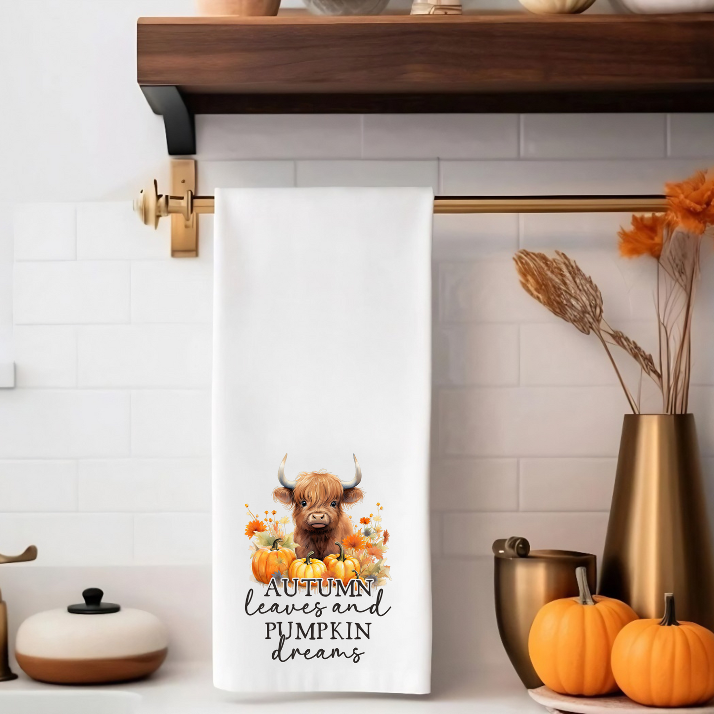 Towel-Autumn Leaves with custom gift design