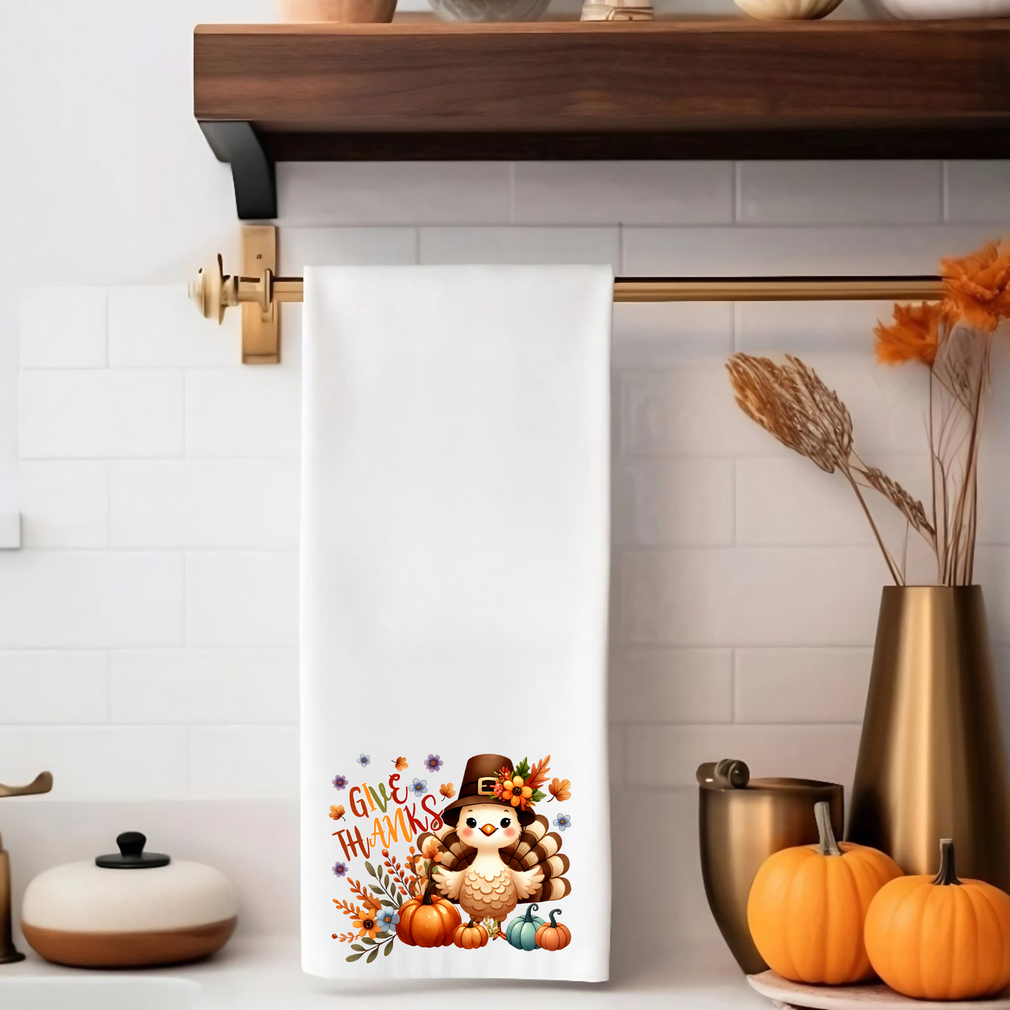 Towel-Give Thanks with custom gift design