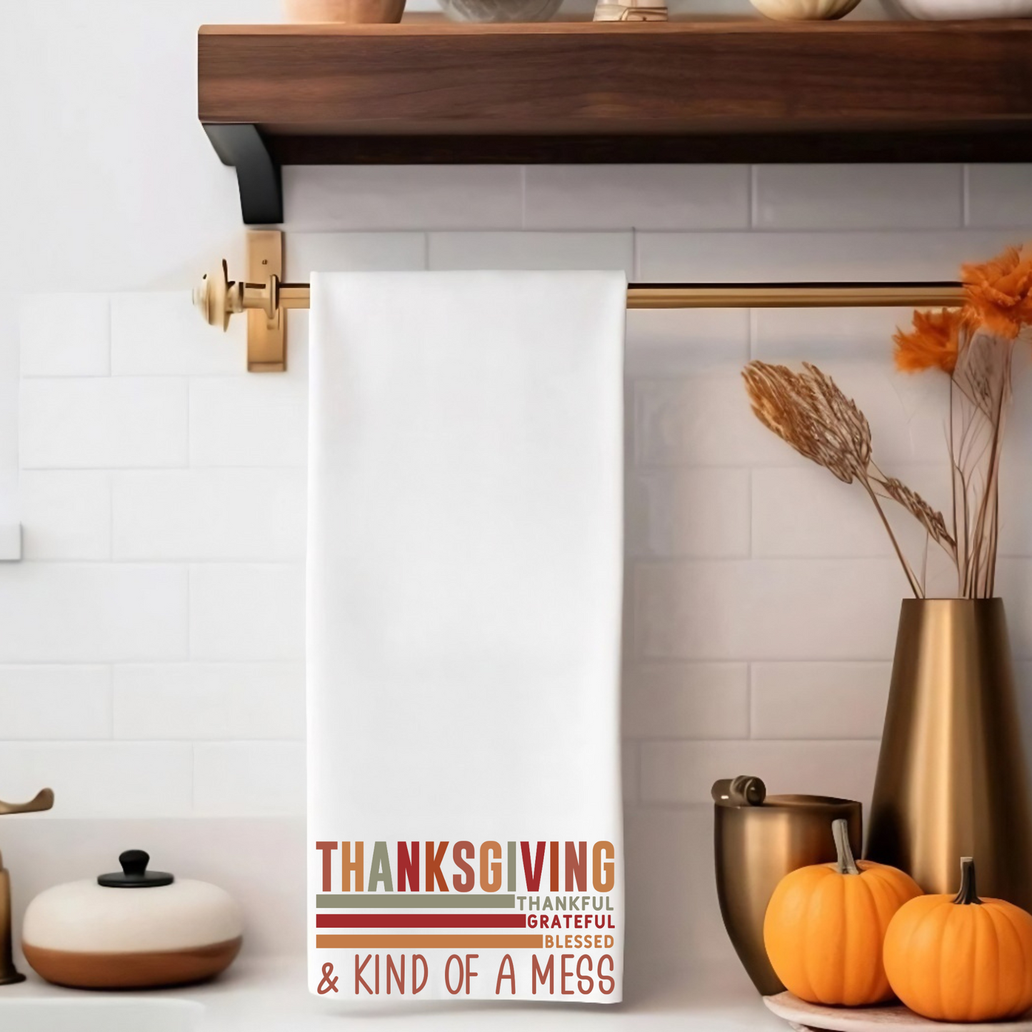 Towel-Messy Thanksgiving with custom gift design