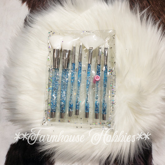 White & Light Blue Makeup Brush Home Decor/Accessories Farmhouse Hobbies